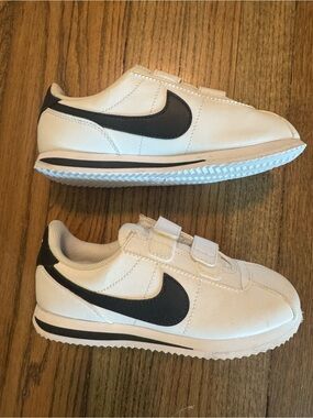 Nike Kids' Cortez White and Black Velcro Sneakers NWOT